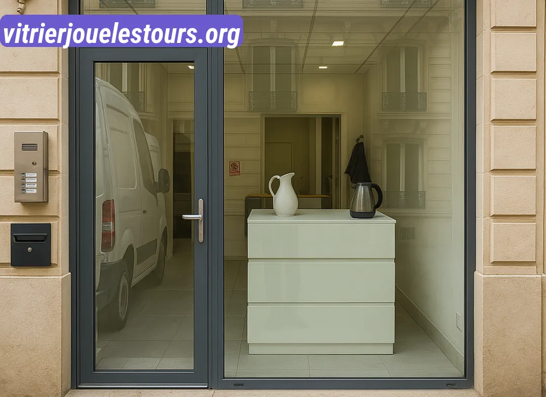 Façade vitrine de magasin en aluminium sur mesure à Joué-lès-Tours